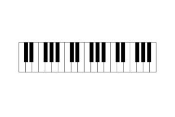 Fototapeta premium Piano keyboard icon on white background.