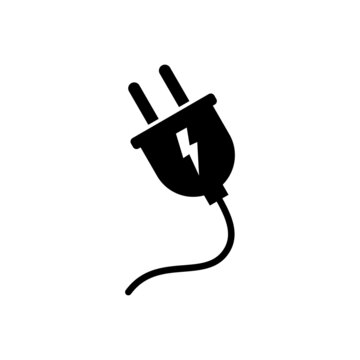 Electric plug icon on white background.