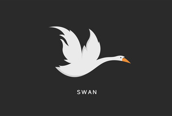 Swan logo Template vector illustration design