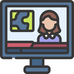 News Presenter Monitor Icon