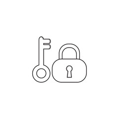 Metal lock and key for safety Free Vector