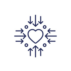 core value line icon with a heart