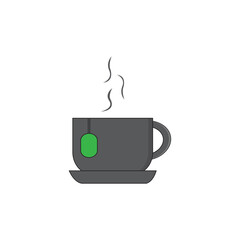 Tea cup  isolated on white background Free Vector