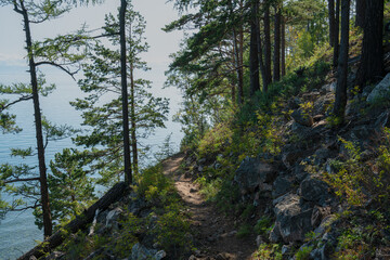 Great Baikal Trail. Popular route along lake Baikal shore from Listvyanka to Big Koty. © Иван Грабилин