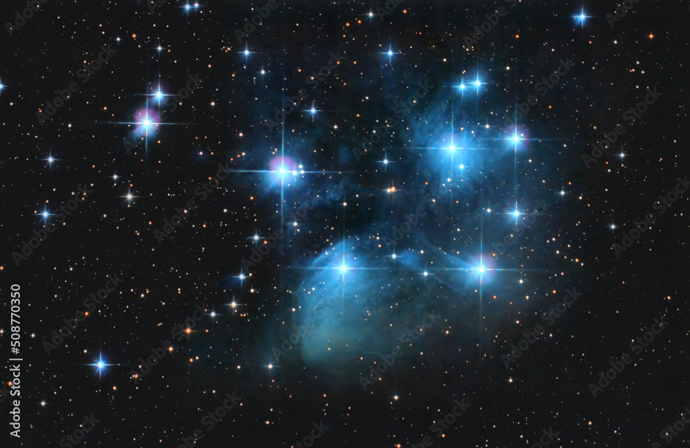Wall mural pleiades cluster