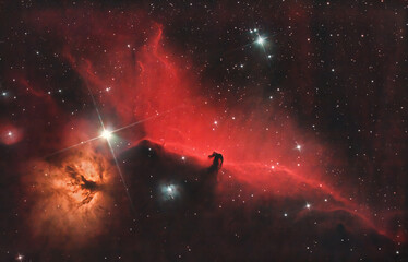 Horse head and flame nebula