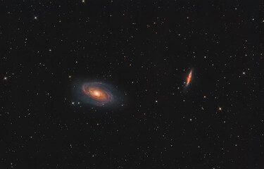 Obraz na płótnie Canvas Bode's galaxy and cigar galaxy