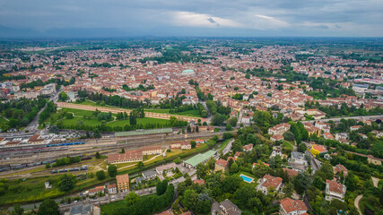 Fototapeta na wymiar Aerial View of Vicenza, Veneto, Italy, Europe, World Heritage Site