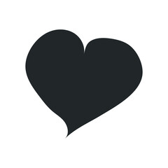 Heart icon. Isolated over white background. Love symbol.