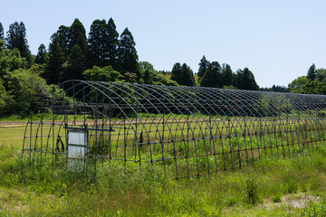 日本の岡山県真庭市の蒜山高原の古くてとても美しい建物