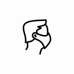 Man face with mask icon vector in trendy flat style isolated on white background for web