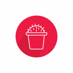 Decorative potted house plants and flowers sketch icon set for web, mobile . Hand drawn plants and flowers vector icon set isolated on Red background.