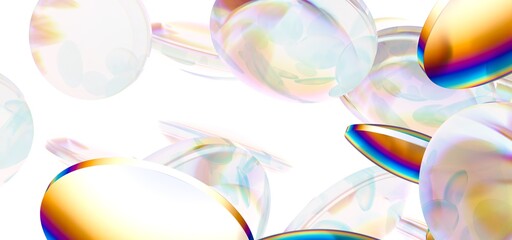 3D render abstract background. Colorful twisted shapes in motion. Computer generated digital art for poster, flyer, banner