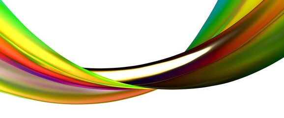 3D render abstract background. Colorful twisted shapes in motion. Computer generated digital art for poster, flyer, banner