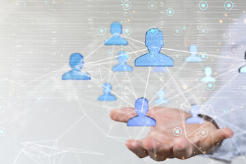 Global network. Blockchain. 3D illustration. Neural networks and artificial intelligence. Abstract