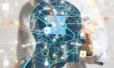 digital medical futuristic interface 3D rendering