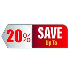 Up To 20 Percentage off discount promotion TAG.