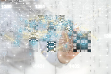 Futuristic in Industry 4.0 and business virtual diagram