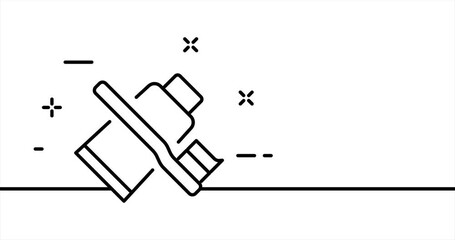 Continuous line art drawing stamotology. Single line drawing, solid line. Animation of one line toothpaste, care product and dental care. Video 4K