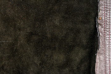 Messy texture of black leather, back side