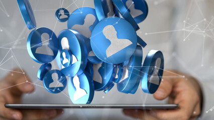 videoconference group of people talking in social network