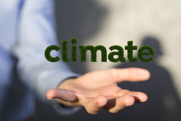 climate modern green 3d word