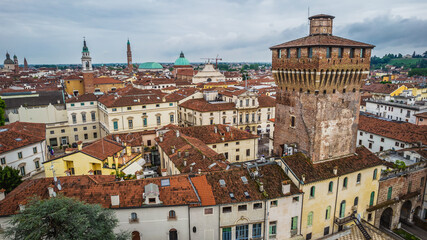 Naklejka na ściany i meble Aerial View of Vicenza, Veneto, Italy, Europe, World Heritage Site