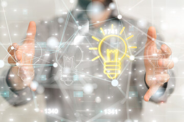 lampNeural network 3D illustration. Big data and cybersecurity