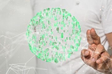 Connecting lines and dots.Big data visualization