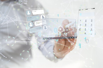 web develop interface web application in hand