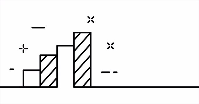 Single line drawing, solid line analysis. Single line drawing animation graph chart, scatter plot and analytics chart. Business logo animated. Video 4K