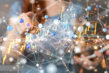 Business intelligence analyst dashboard on virtual