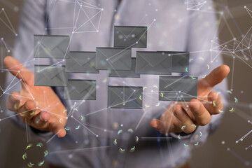  email icon concept in hand background
