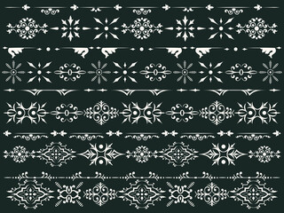 Set of Ornamental Design of Elegant Floral and Vintage Elements. Basics of floral sprig pattern and Victorian décor pattern vectors. Perfect for Greeting Cards, Invitations, Wrapping Paper, Wallpaper.