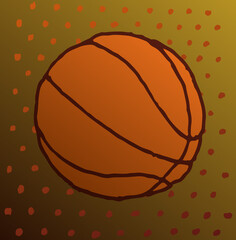 Illustration of a basketball. Background with spots, orange, ball, eps ready to use. For your design