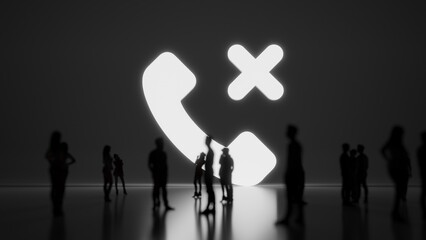 3d rendering people in front of symbol of technology on background