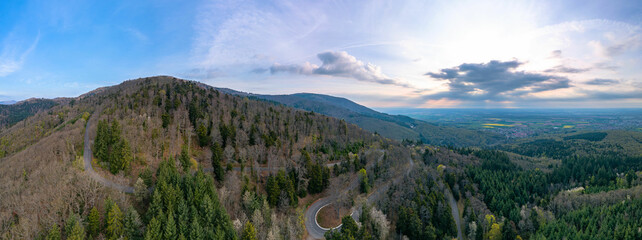 View of the Route des Gretes in the vosges, France