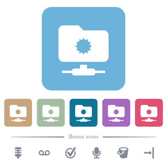 Trusted FTP flat icons on color rounded square backgrounds
