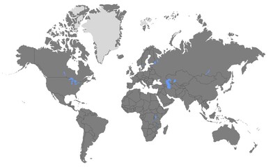 Fototapeta na wymiar Atlantic central color world map