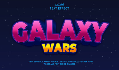 Galaxy Wars Editable Text Effect 3D Style © Navy Graphic