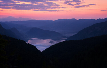 Bohinj lake from above the clouds