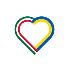 unity concept. heart ribbon icon of mexico and ukraine flags. vector illustration isolated on white backgroun