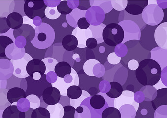 Abstract background of violet circles and balls. Festive purple banner.