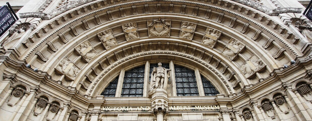 Outside view of  Victoria and Albert Museum