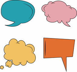 Vector isolated colorful speech bubble. Vector graphic resources for business document design, presentation.