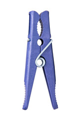 Household clothespin clip peg isolated on the white background