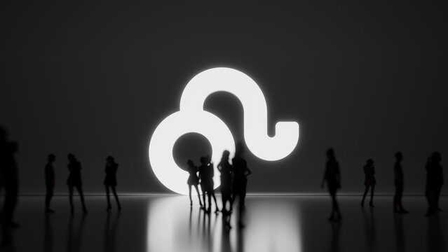 3d rendering people in front of symbol of Leo zodiac on background