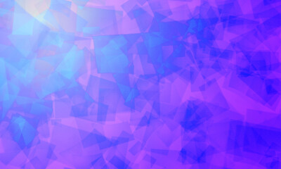 Illustration created by computer program. Multi-layered, overlapping faceted diamonds. Stand out. Simulate shallow depth of field by creating a blurred background in blue, white, yellow, blue and pink