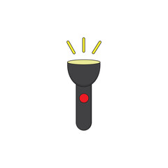 Flashlight icon on white background Free Vector