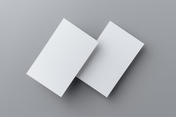two business card isolated on grey background